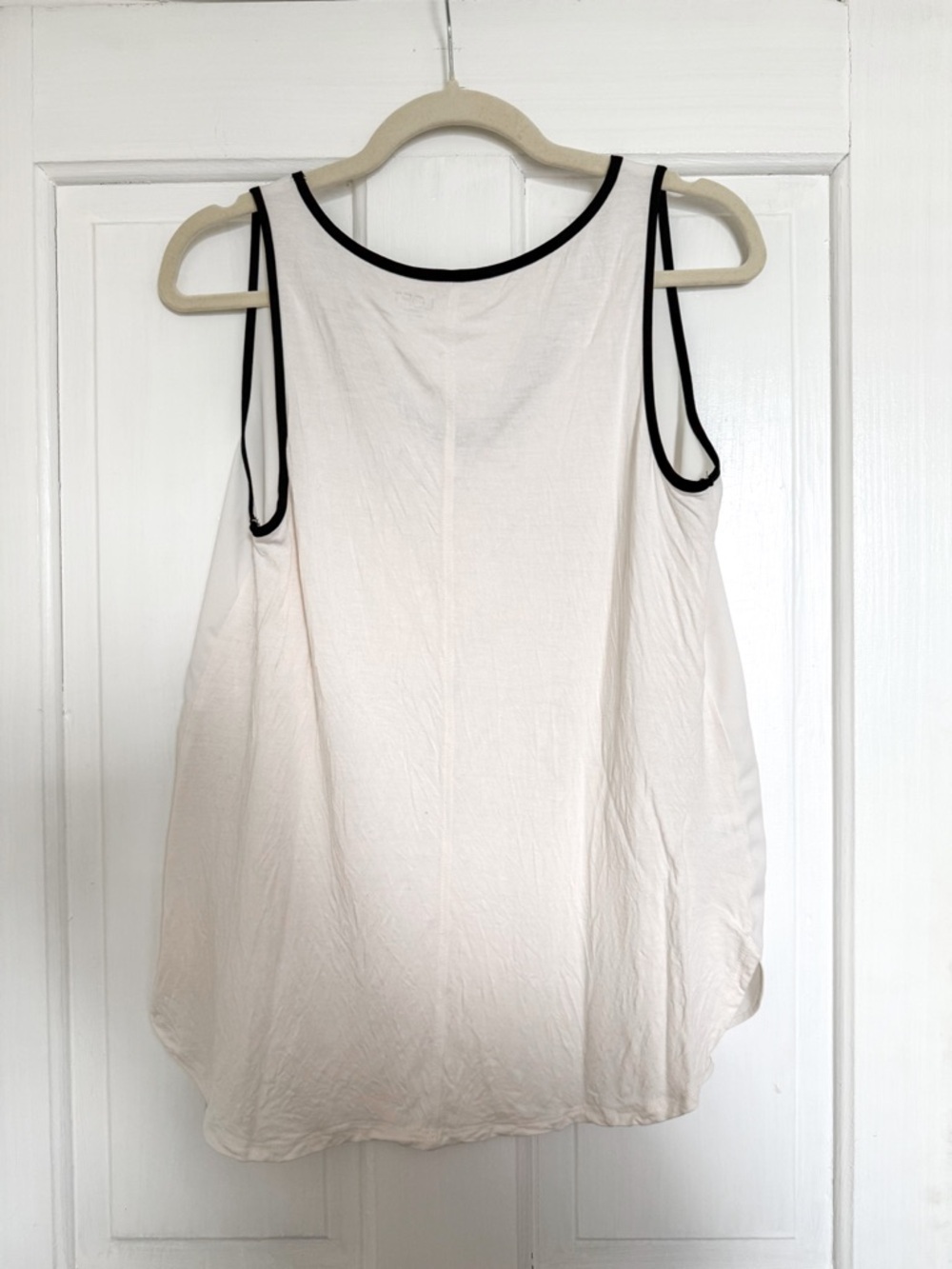 LOFT White and Black Trim Tank Top - Picture 4 of 4